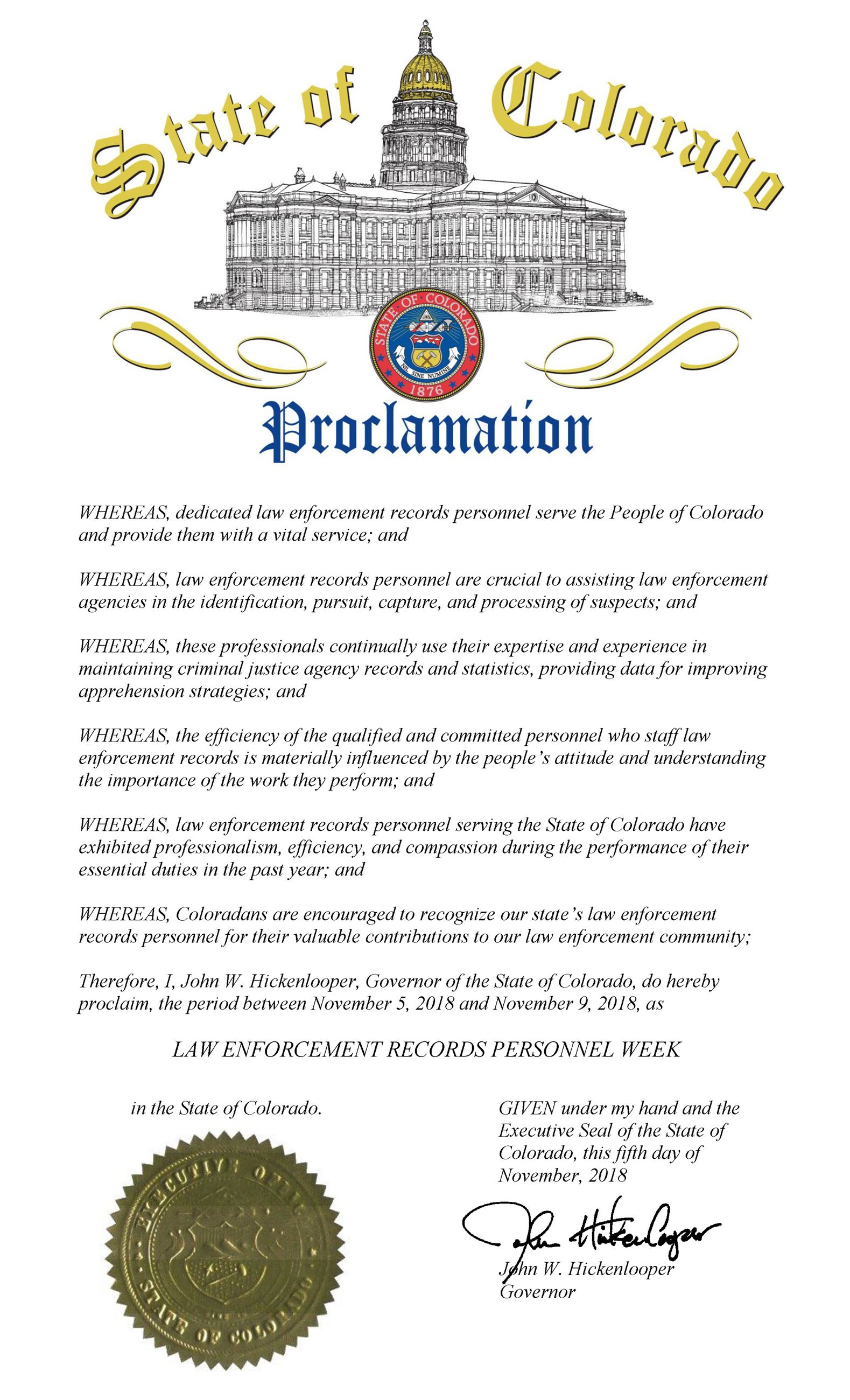 PROCF - Law Enforcement Records