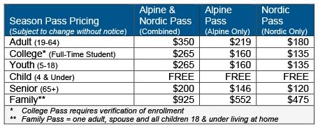 Howelsen Hill Season Passes 2020-21